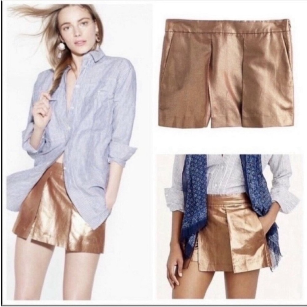 J. crew Metallic Shorts size 6 NWT